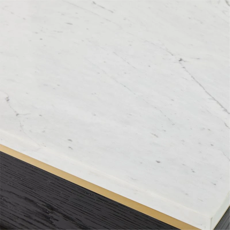 Connoisseur 2-Drawer Black Oak Wood Nightstand With Marble Top Model 8714 10 Connoisseur 2-Drawer Black Oak Wood Nightstand With Marble Top Model 8714 - Image 8