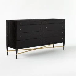 Connoisseur 8-Drawer Black Oak Wood Dresser Model 1006 -Cb2 Pop Shop ConnoisseurWideDresser3QSSS21