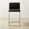Coop Black Leather Counter Stool -Cb2 Pop Shop CoopBkLthrCounterStoolSHF22 1