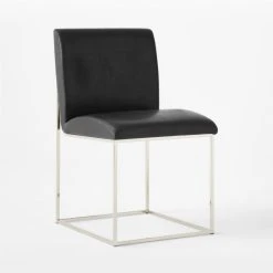 Coop Black Leather Dining Chair -Cb2 Pop Shop CoopBkLthrDiningChair3QSSF22