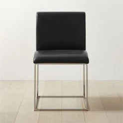 Coop Black Leather Dining Chair