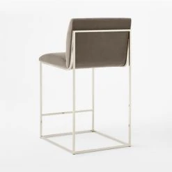 Coop Metal And Mushroom Velvet Counter Stool -Cb2 Pop Shop CoopMshrmVlvtCntrStool3QBSSF22