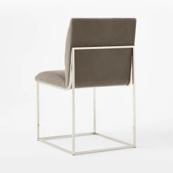 Coop Metal And Mushroom Velvet Dining Chair -Cb2 Pop Shop CoopMshrmVlvtDnngChair3QBSSF22