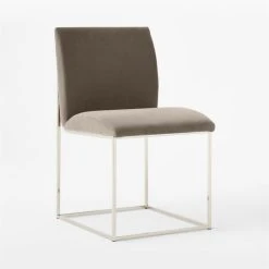 Coop Metal And Mushroom Velvet Dining Chair -Cb2 Pop Shop CoopMshrmVlvtDnngChair3QSSF22