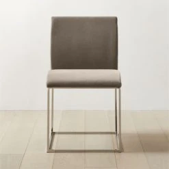 Coop Metal And Mushroom Velvet Dining Chair