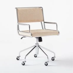 Court Pearl Vegan Leather Office Chair -Cb2 Pop Shop CourtOfficeChair3QSSS21