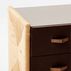 Crillo 2-Drawer Brown Nightstand With Mirror Top -Cb2 Pop Shop CrilloNatNightstandAVSSF21