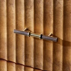 Crimped 4-Drawer Gold Leaf Dresser -Cb2 Pop Shop CrimpedGldLeafLowDresserAV3SHF20