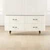 Crimped 4-Drawer White Oak Wood Dresser -Cb2 Pop Shop CrimpedWhiteLowDresserSHF21