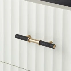 Crimped 2-Drawer Black And White Oak Wood Nightstand -Cb2 Pop Shop CrimpedWhiteNightstandAVSSF21