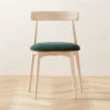 Crown Blue/Green Velvet And Wood Dining Chair -Cb2 Pop Shop CrownWoodNVelvetChairSHF22