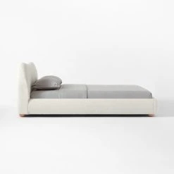 Diana White Boucle Queen Bed -Cb2 Pop Shop DianaQueenBedSDSSS21