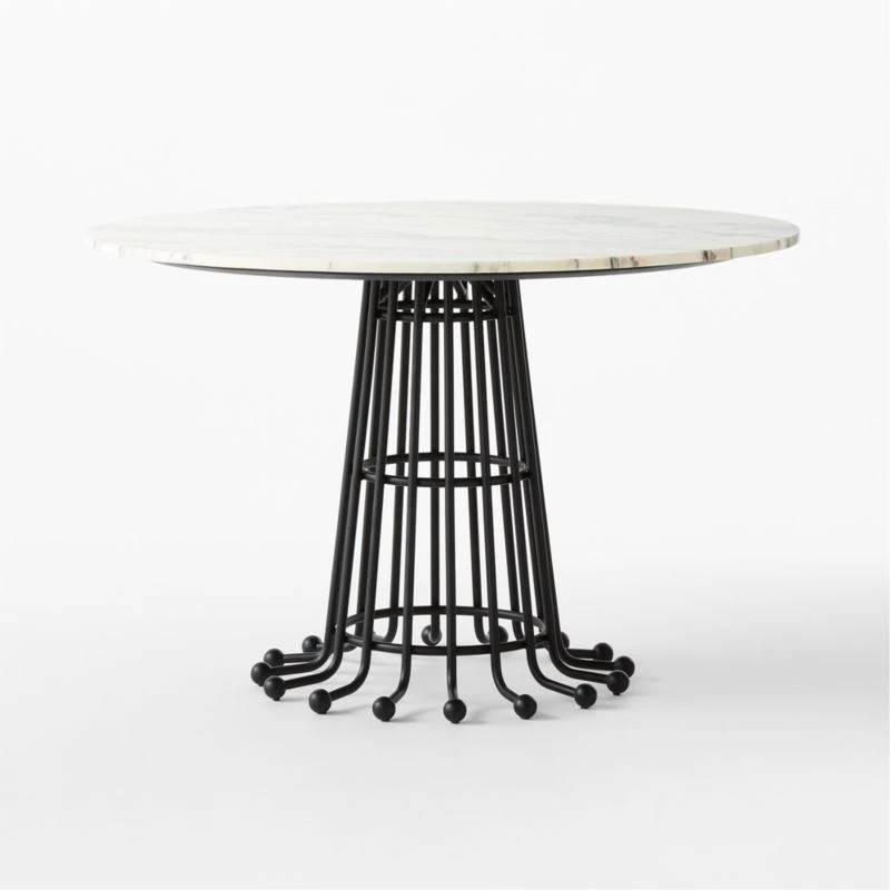 Divo Round White Mable Dining Table 4 Divo Round White Mable Dining Table - Image 2