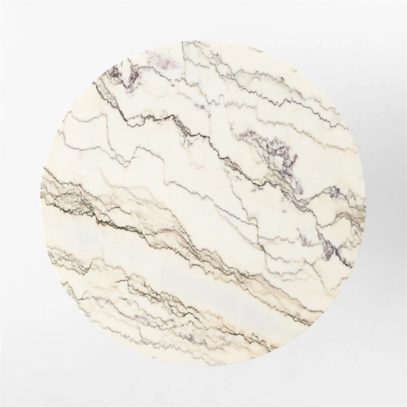 Divo Round White Mable Dining Table 7 Divo Round White Mable Dining Table - Image 5
