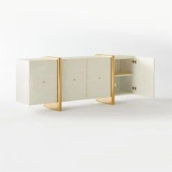 Dorset Lacquered White Linen Credenza -Cb2 Pop Shop DorsetLinenCredenza3QAVSSS21