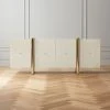 Dorset Lacquered White Linen Credenza -Cb2 Pop Shop DorsetLinenCredenzaSHF19 1x1