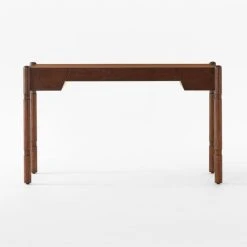 Dreher Brown Leather Desk With Drawer -Cb2 Pop Shop DreherWoodDeskSOSSS22