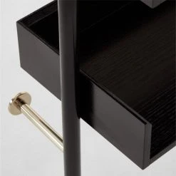 Effie Black Oak Wall Mount Bookshelf -Cb2 Pop Shop EffieEbonizedOakBookcaseAVSSF22