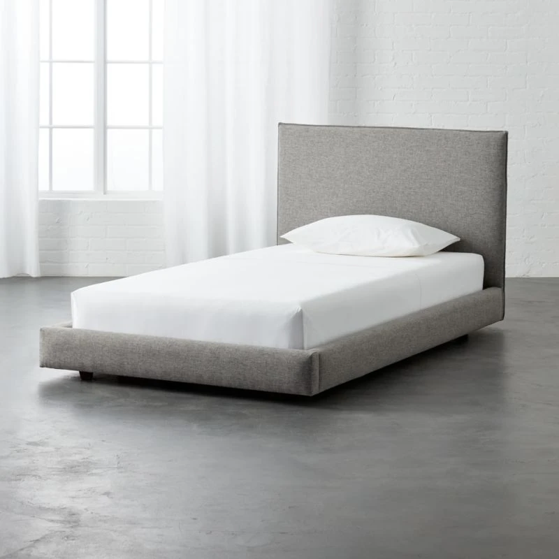 Facade Grey Tweed Twin Bed 3 Facade Grey Tweed Twin Bed
