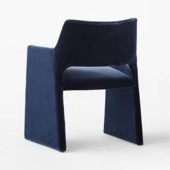 Foley Faux Mohair Navy Dining Armchair -Cb2 Pop Shop FoleyNvyFxMhrDiningChair3QBSSF21