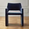 Foley Faux Mohair Navy Dining Armchair -Cb2 Pop Shop FoleyNvyFxMhrDiningChairSHF21