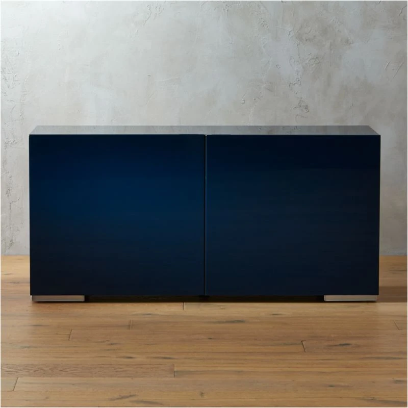 Fuel High-Gloss Navy Blue Credenza 3 Fuel High-Gloss Navy Blue Credenza