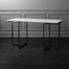 Fullerton Black Metal Desk With White Marble Top -Cb2 Pop Shop FullertonMdlrDskW2LgsSHS18 1x1