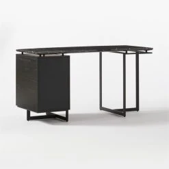 Fullerton 3-Drawer Black Metal And Oak Wood Desk With Black Marble Top 16 Fullerton 3-Drawer Black Metal And Oak Wood Desk With Black Marble Top -Cb2 Pop Shop FullertonModBkDkWBkDrNLg3QBF20