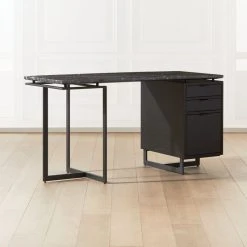 Fullerton 3-Drawer Black Metal And Oak Wood Desk With Black Marble Top 11 Fullerton 3-Drawer Black Metal And Oak Wood Desk With Black Marble Top -Cb2 Pop Shop FullertonModBkDkWBkDrNLgAVSHF20 1x1