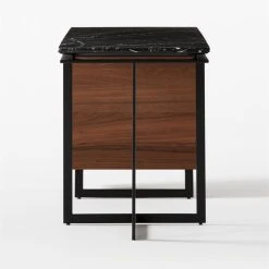 Fullerton 3-Drawer Metal And Walnut Wood Desk With Black Marble Top 13 Fullerton 3-Drawer Metal And Walnut Wood Desk With Black Marble Top -Cb2 Pop Shop FullertonModBkDkWWlDrNLgSDF20