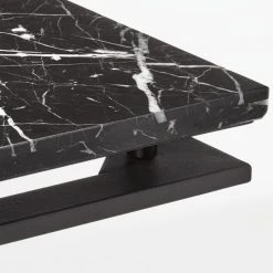 Fullerton Black Metal Desk With Black Marble Top -Cb2 Pop Shop FullertonModBkDskWTwoLegsAVF20