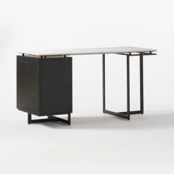 Fullerton 3-Drawer Black Metal And Oak Wood With White Marble Top 16 Fullerton 3-Drawer Black Metal And Oak Wood With White Marble Top -Cb2 Pop Shop FullertonModWtDkWBkDrNLg3QBF20