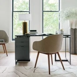 Fullerton 3-Drawer Black Metal And Oak Wood Desk With Black Marble Top 13 Fullerton 3-Drawer Black Metal And Oak Wood Desk With Black Marble Top -Cb2 Pop Shop FullertonModularBlackDeskAG20 1x1