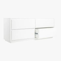 Gallery Low 4-Drawer White Dresser -Cb2 Pop Shop GalleryLowDrssrWhite3QAVS19