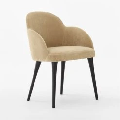 Giulia Camel Velvet Dining Armchair -Cb2 Pop Shop GiuliaChairCamel3QSSF22