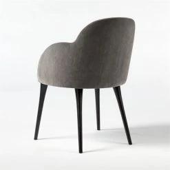 Giulia Grey Velvet Dining Armchair -Cb2 Pop Shop GiuliaGreyDiningChair3QBS21