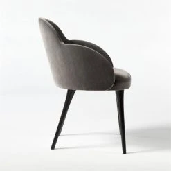 Giulia Grey Velvet Dining Armchair -Cb2 Pop Shop GiuliaGreyDiningChairSDS21