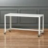 Go-Cart White Metal Desk On Wheels -Cb2 Pop Shop GoCartDeskWhiteSHS16 1x1