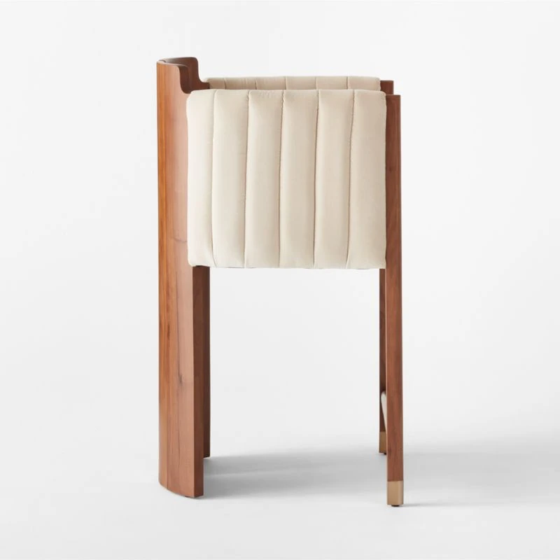 Half Moon Ivory Velvet Counter Stool Set Of 2 6 Half Moon Ivory Velvet Counter Stool Set Of 2 - Image 4