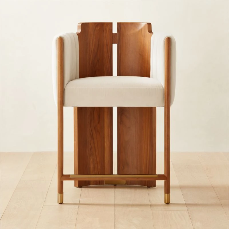 Half Moon Ivory Velvet Counter Stool Set Of 2 3 Half Moon Ivory Velvet Counter Stool Set Of 2