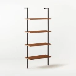 Helix Walnut Wood Wall Mount Bookshelf 70'' -Cb2 Pop Shop Helix70inWalnutBookcase3QSSS21