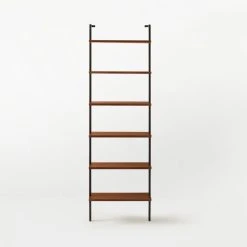 Helix Walnut Wood Wall Mount Bookshelf 96'' -Cb2 Pop Shop Helix96inWalnutBookcaseSOSSS21