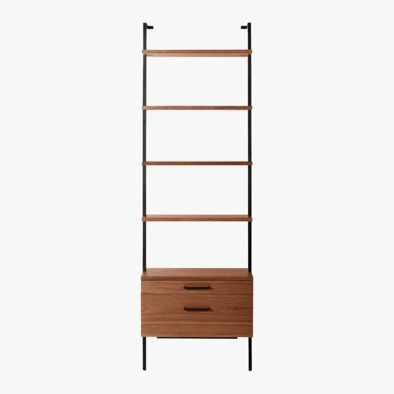 Helix 96" Walnut Bookcase With 2 Drawers 6 Helix 96" Walnut Bookcase With 2 Drawers - Image 4