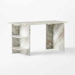 Hera Torrento Brown Marble Desk With Shelves 16 Hera Torrento Brown Marble Desk With Shelves -Cb2 Pop Shop HeraMarbleDesk3QSSF21