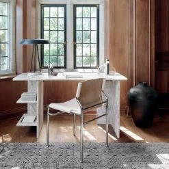 Hera Torrento Brown Marble Desk With Shelves 14 Hera Torrento Brown Marble Desk With Shelves -Cb2 Pop Shop HeraMarbleDeskJL21 1x1