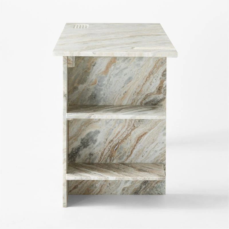 Hera Torrento Brown Marble Desk With Shelves 9 Hera Torrento Brown Marble Desk With Shelves - Image 7