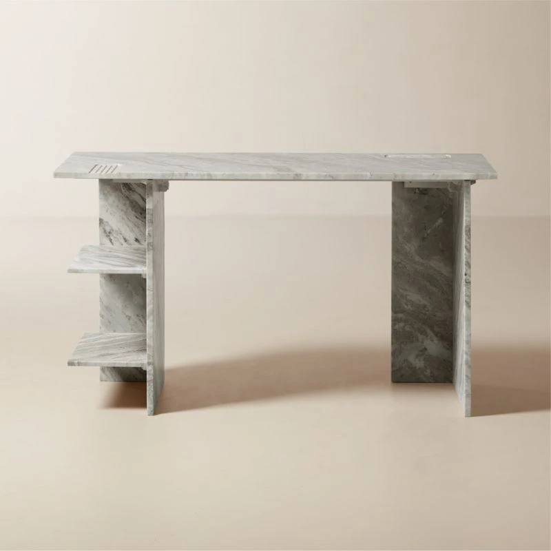 Hera Torrento Brown Marble Desk With Shelves 5 Hera Torrento Brown Marble Desk With Shelves - Image 3