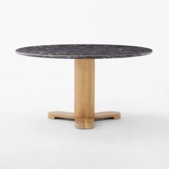 Hirsch Black Round Marble Dining Table -Cb2 Pop Shop HirschRdBlkMrblDnngTableSOSSF22