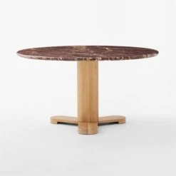 Hirsch Red Round Marble Dining Table -Cb2 Pop Shop HirschRdRedMrblDnngTableSOSSF22