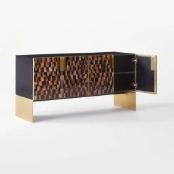Tiled Horn And Acacia Wood Credenza -Cb2 Pop Shop HornMediaCredenza3QAVSSF21
